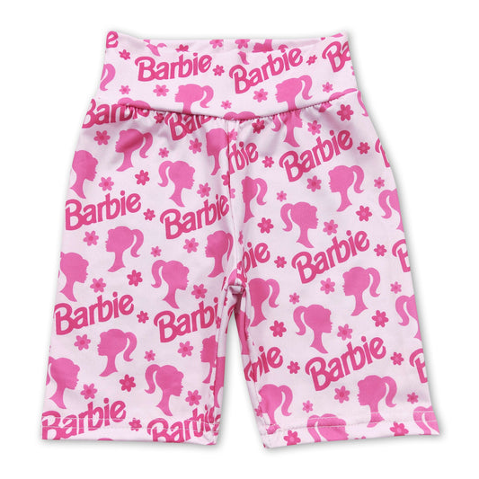 Pink flower party baby girls summer shorts