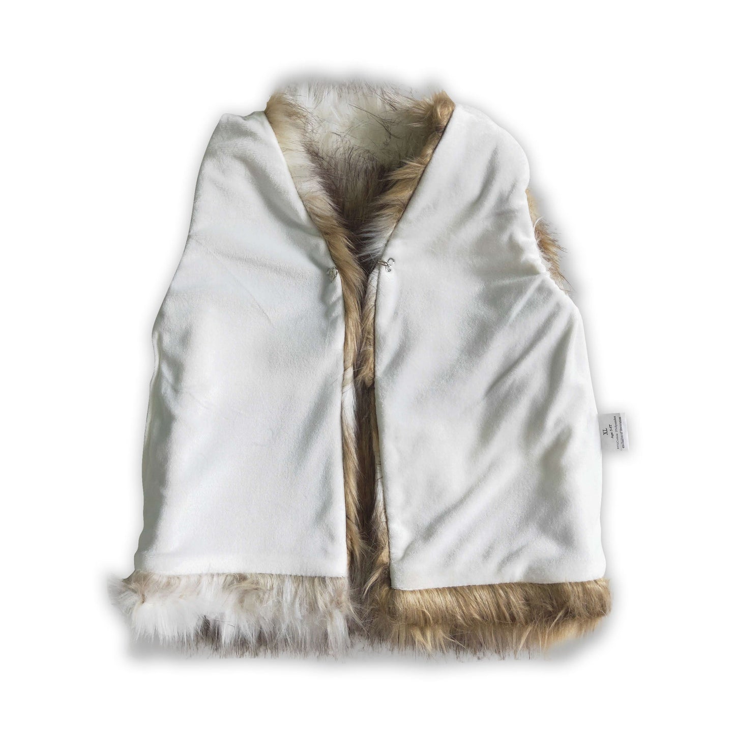 High quality white kahki faux fur girls vest